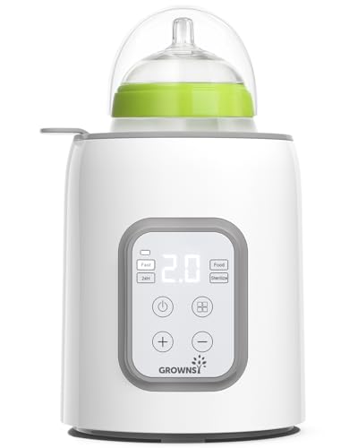 Flaschenwärmer Baby, GROWNSY 8-in-1 Flaschenwärmer für alle Flaschen mit Timer, präziser Temperaturkontrolle und automatischer Abschaltung, multifunktionaler Flaschenwärmer für Muttermilch