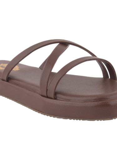 Image of Shoetopia Women's Flat Slide Sandals | Cushioned Comfort Cross Strap Slip-On Casual Slippers | Lightweight Everyday Fashion Footwear