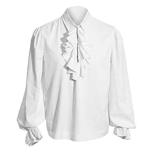 Chemises pour homme - Manches longues - Style Renaissance, Steampunk, Victorien - Col jabot médiéval - Chemises Western - Chemises habillées - Chemises...