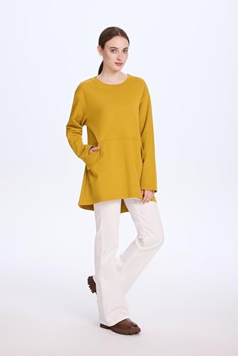 Minibee Women's Oversized Sweatshirt Crewneck Long Sleeve Cotton Pullover Tops with Pockets4