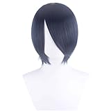 HSHUHMLBJ Short Dark Blue Daily Party Cosplay Peluca para Yu Ishigami Anime Cosplay Peluca