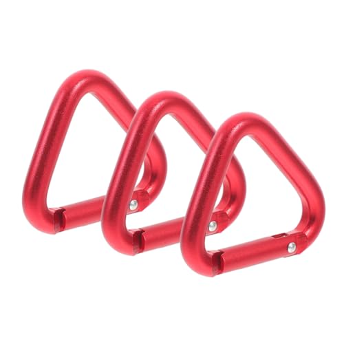 MUELODSIC 3 Piezas Hebilla Triangular De Alpinismo. Clips De Mosquetón a Granel Hebillas De Escalada Mosquetón para Escalar Hebilla De Montañismo Mosquetón Pequeño Aleación De Aluminio Rojo