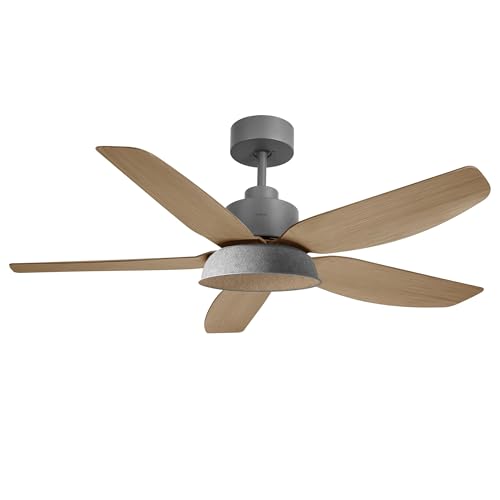 Cecotec Ventilador de Techo con Luz EnergySilence Aero 5460 Daisy. 24W, Motor DC, Diámetro 46” (117cm), 5 Aspas, 3 Tonos LED, Mando a Distancia, Temporizador, 6 Velocidades, Tulipa Material Reciclado