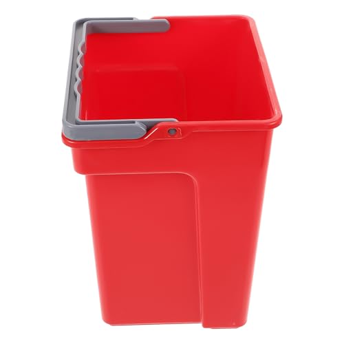Secchio quadrato per la pulizia con manico, struttura in plastica classificata, capacità rossa 4 l, ideale per casa, ufficio, scuola e uso commerciale, secchio quadrato per la pulizia, rosso 4L