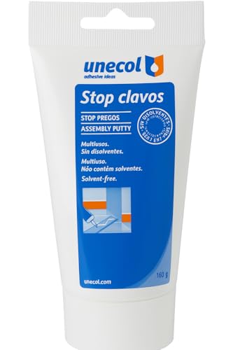 Unecol - Adhesivo de Montaje Stop Clavos 125 ml | Reemplaza Clavos y Tornillos | Alta Resistencia para Madera, Metal, Ladrillo y Azulejos | Interior y Exterior
