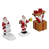 lot de 3 santons pour village Père Noël H.21cm assorti