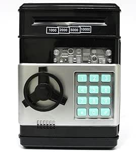 Mini Cofre Eletrônico Digital Senha 4 Dígitos Notas e Moedas (PRETO)