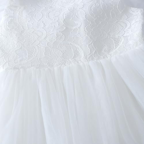 Girl A-Line Straight Tulle Tutu Dress Tie Back Summer Sleeveless Lace Flower Girl Dress for Birthday Party4