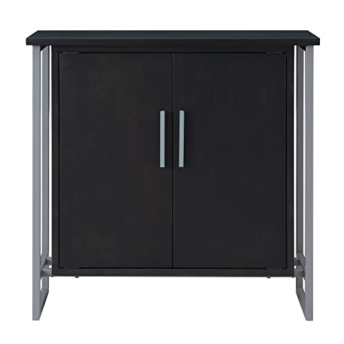 Image of Leick Home Talia Console Cabinet, 30 inch, Black, Nickel