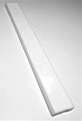 1.5X12 Bullnose White Crackled Glossy Ceramic Trim Tile #TOP4