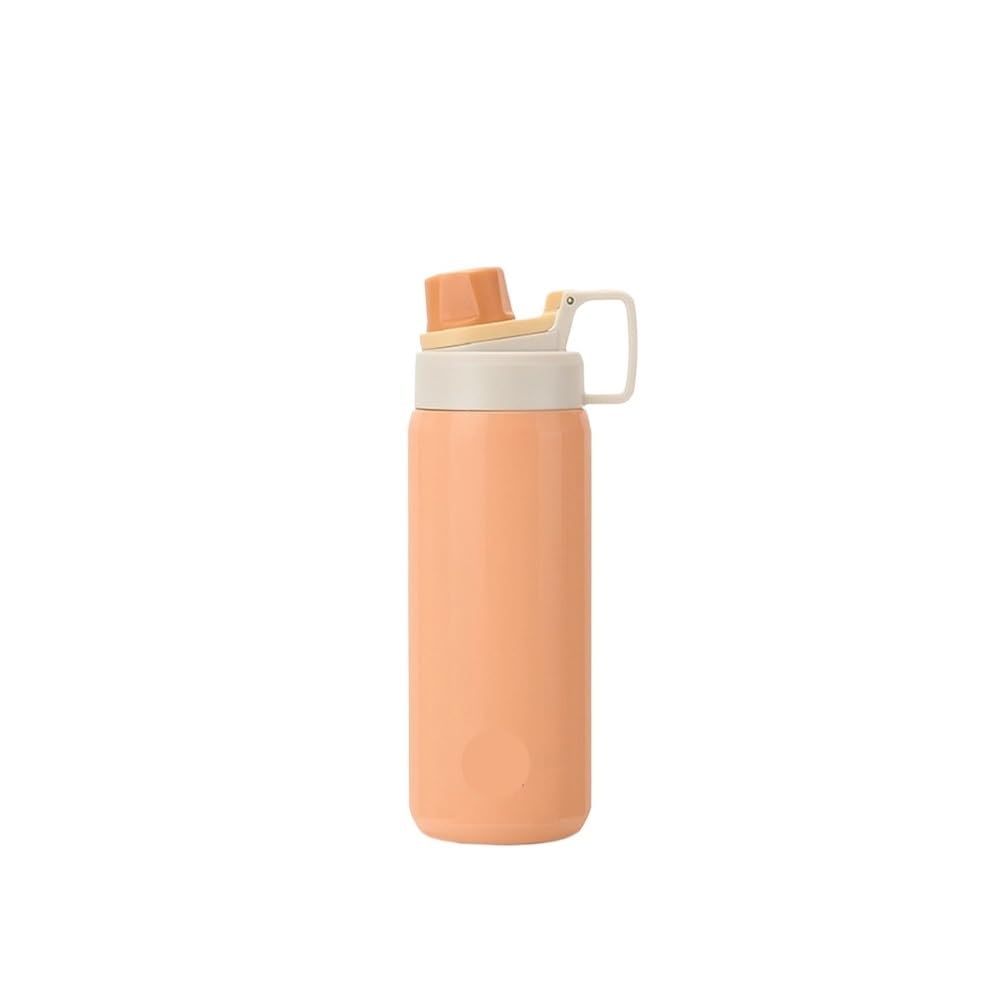 Isolierte Sport-Wasserflasche für Outdoor-Workouts und Reisen, 600 ml, Orange