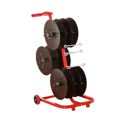 Carro de carrete de alambre industrial, dispensador de cables multieje con ruedas para aplicaciones eléctricas y minoristas (capacidad de 6 carretes)
