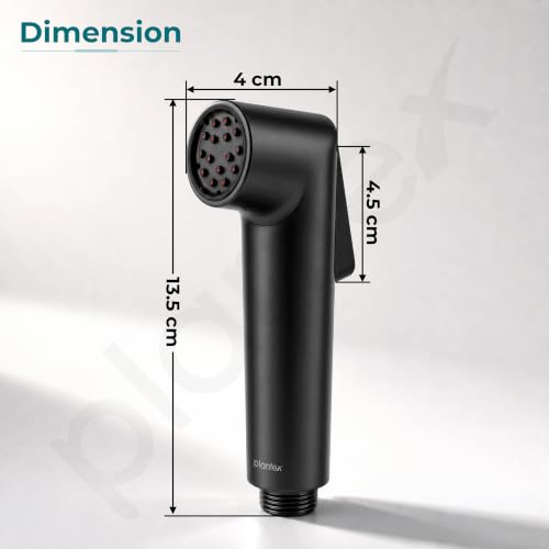 Image of Plantex Self Cleaning Health Faucet for Toilet /ABS Plastic Jet Spray for Bathroom /Hand Gun /Without Hose Pipe - Pack of 1 (Black)