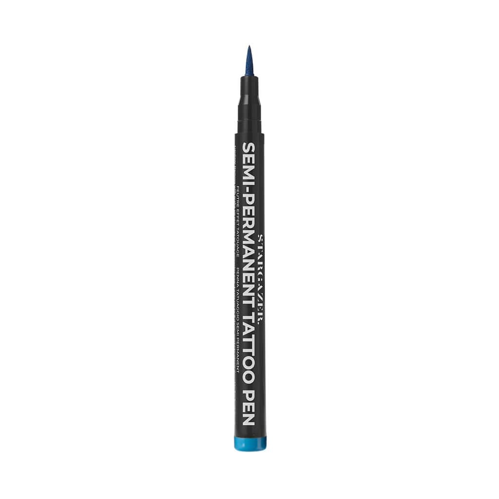 Stargazer Semi-Permanent Vegan Tattoo Pen 9. Up To 24 Hour Strong Blue Colour For Skin Art With A Fine Line Nib.