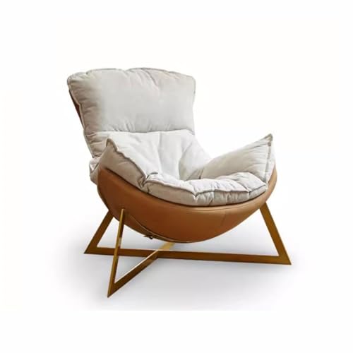 GELASIGE Sofá pequeño con patas de metal, sofá pequeño de diseño ergonómico, sofá tapizado, silla para sala de estar, balcón, ocio, sillones pequeños para espacios pequeños (A)