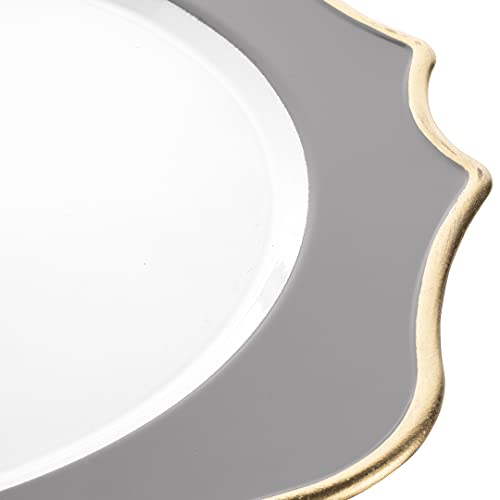 Platos cargadores gris moderno, juego de 12 unidades miniatura 6