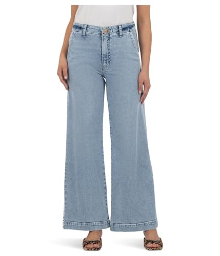 KUT from the Kloth Women's Jean High Rise Wide Leg with Trouser Pocket