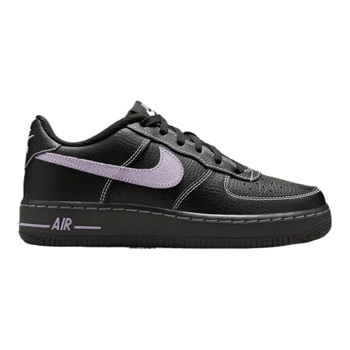 Nike Air Force 1 LV8 Grade School Basketball Shoes (Black/Hydrangeas) (HJ4563-001, Black/Purple)