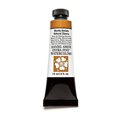 Daniel Smith Extra Fine Watercolor 15ml Paint Tube, Monte Amiata Natural Sienna (284600056), 0.5 Fl Oz (Pack of 1)