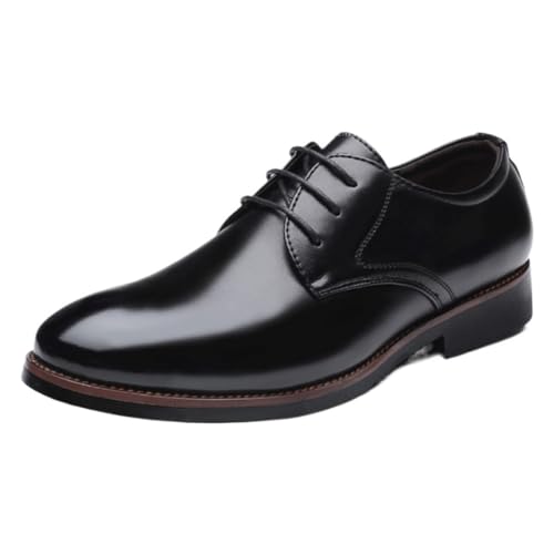 Men's Black Oxford Dress Shoes, Soft Patent Leather Casual & Business Shoes, Comfortable Lace-Up Leather Oxfords, Luxury Wedding & Formal Shoes2
