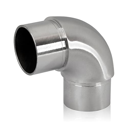PRIOstahl Rundbogen Rohrbogen Bogen Rohrverbinder Steckfitting Verbinder Rund - 1 Stück Ø 33,7 mm für Rundrohre Rohr Handlauf Verbindung zum Stecken Geländerbau Rostfrei aus Edelstahl V2A