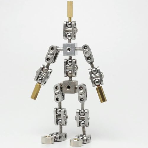 Armature stop motion en métal finie la figurine qui s'affaisse
