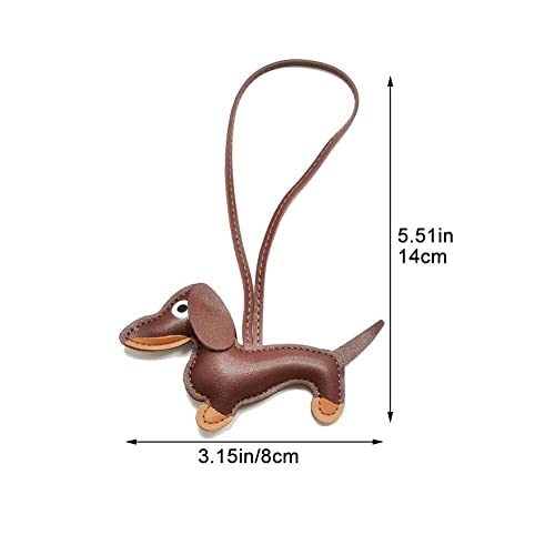 Casiler Süße Welpe Hundetasche Anhänger Key Chain Mode Pu Leder Dackel Dackel Ringzubehör