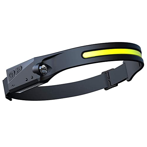 SUPER TOY LED Motion Sensor Waterproof Head Torch USB Rechargeable Headlamp Flashlight 350 Lumen Silicone Head Lamp for Swimming, Cycling, Camping & Trekking