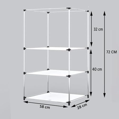 Image of Maison & Cuisine 2+1 Layer Collapsible Fabric Wardrobe with Metal Rods Easy to Assemble 58x28x72 cm W 6200-21 Grey