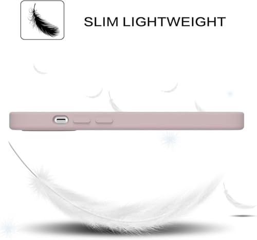 Image of DIZORO Microfiber Candy Case Compatible for iPhone 14 PRO, Shockproof Slim Back Cover Liquid Silicone Case (Sand Pink)