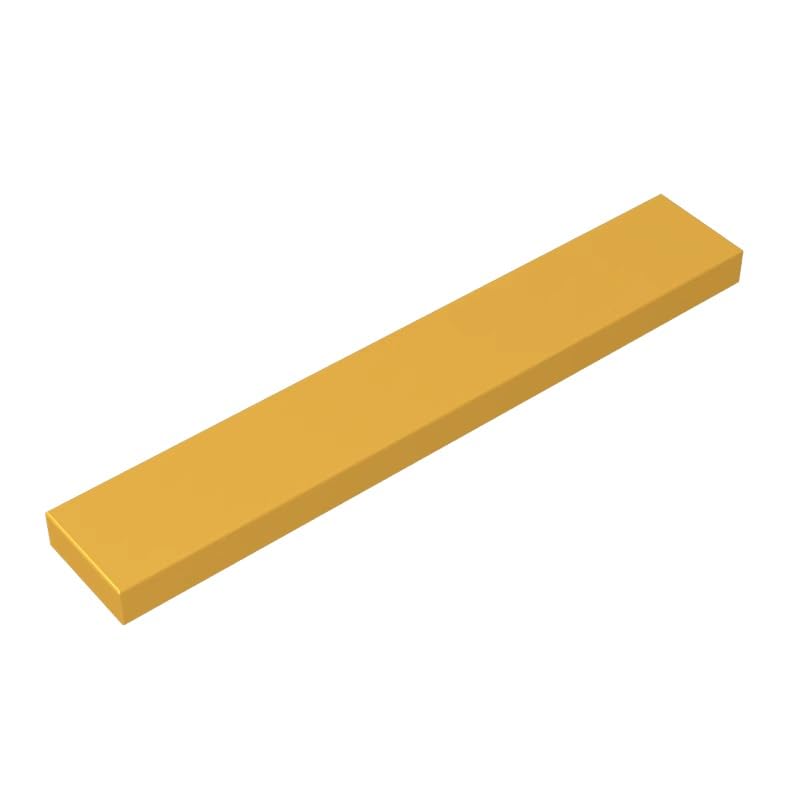 Gobricks 6636 Foundation Plate Tile 1x6 with Groove 50 Pieces GDS-564 Compatible with Lego Building Blocks Color:Chrome Gold — image 1