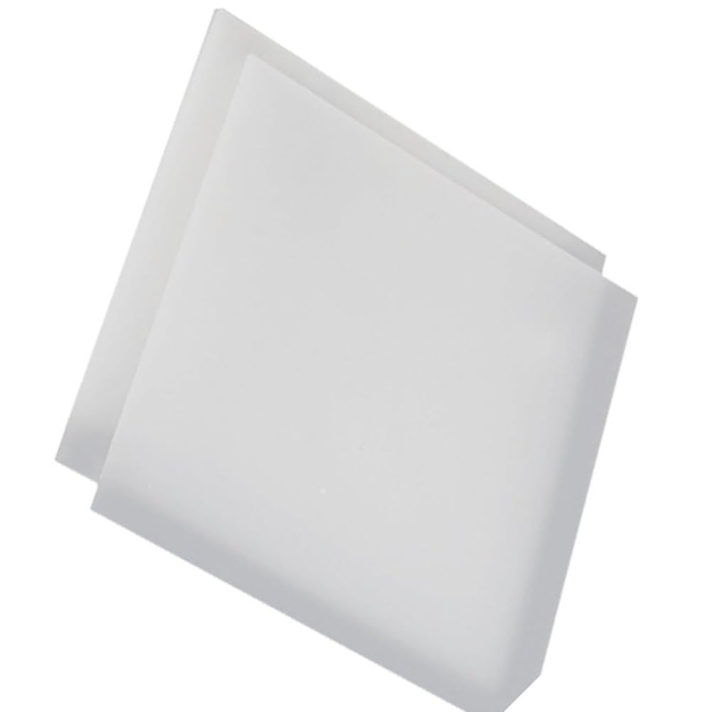 PBWERIGL Flexible Plastic Sheets, Polypropylene Sheet White 200x200mm 2-6mm 2 pcs(200x200x3mm)