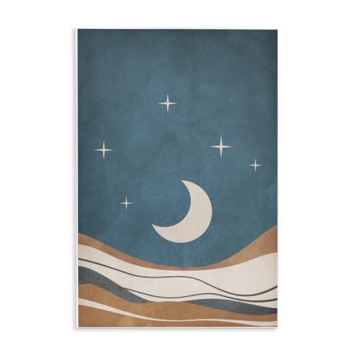 Moon Stars Desert Sands, 10 x 15 Inch Mounted Print on Wall Plaque