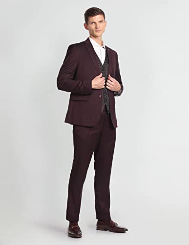 Image of Arrow Men Solid Hudson Tailored Fit Three Piece Suit