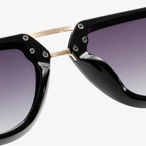 Lunettes de soleil de luxe ovales aux finitions rivets géométriques - 5
