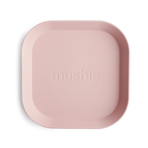 Image of mushie Square Dinnerware Plates for Kids | Made in Denmark, Set of 2 (Blush)