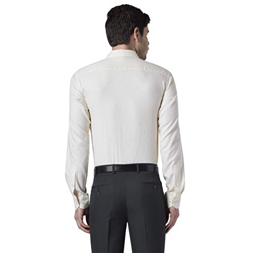 Image of Park Avenue Men's Cotton Blend Solid Pattern Slim Fit Narrow Collar Full Sleeve Formal Shirt