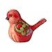 Enesco Jim Shore Heartwood Creek Floral Red Floral Bird Fine Feather Figurine, 4.02 Inch, Multicolor