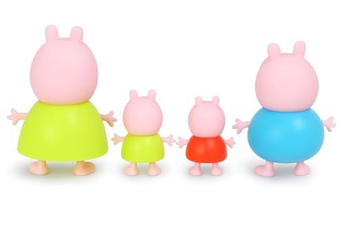 Image of Awestuffs Peppa Pig Family Set of Peppa, George, Daddy Pig, Mommy Pig Pretend Play Set, Best Gift for Kids (Peppa Family) (Assorted Colours)