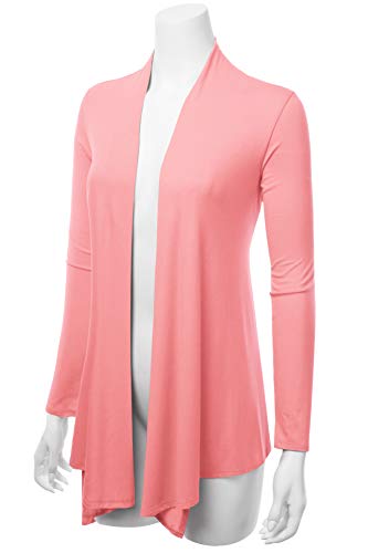 Image of Women's Drape Front Open Cardigan Long Sleeve (S-2X, Made in USA)