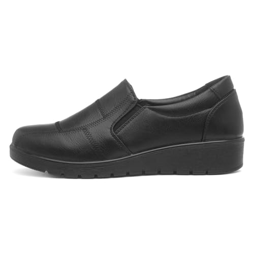 Softlites Womens Black Slip On Wedge Casual Shoes - Size 5 UK - Black