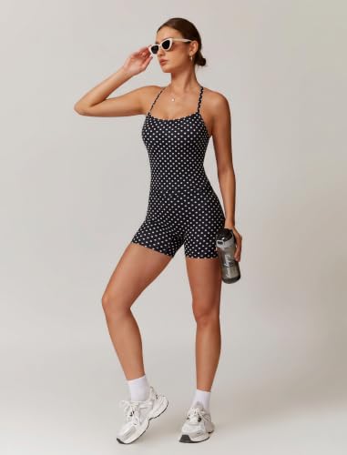 Image of ABOCIW 2 Pieces Workout Sets for Women, Cross Back Tank Top Matching High Waist Biker Shorts, Gym Yoga Pilates Outfits