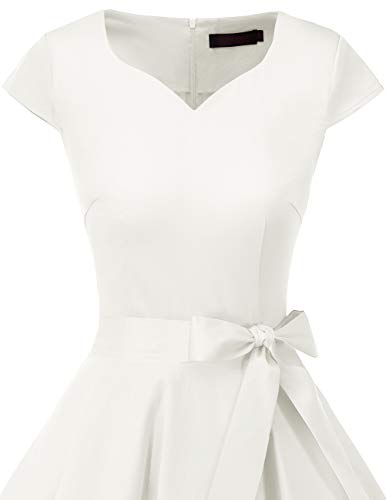 Dresstells Vintage jurk, retro cocktailjurk, met kapmouwen, rockabilly-/Hepburn-stijl (jaren '50) - Image 6