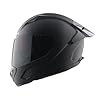 Vega Rapid D/V Full Face Motorcycle Helmet with Spoiler, Extra Smoke Visor, Matte Shell, Shock Absorbing Liner, Comfortable Interior, Ventilated Fit, and Trendy Dull Black Finish Dull Black-L