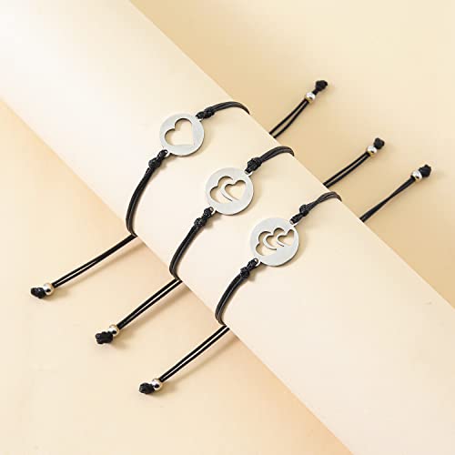 YALLNASL Grandma Mother Daughter Gift Bracelets for 3 Generations Gifts Bracelet Set Matching Bracelets for Grandma Mom Granddaughter Mother's Day Birthday Gifts Generation Bracelet2