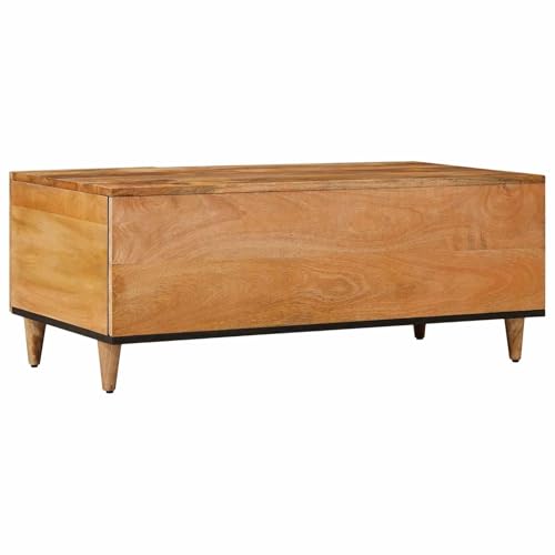 Table basse rectangulaire bois massif avec rangement salon - 7