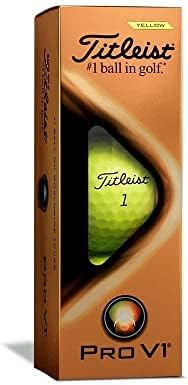 Titleist Pro V1 Golf Balls, Yellow, Standard Play Numbers (1-4), One Dozen