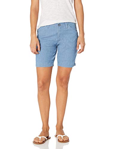 Lee Women's Regular Fit Chino Bermuda Short, Medium Chambray, 8 Petite