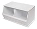 Badger Basket Two Bin Stackable Toy Storage Cubby Organizer - White