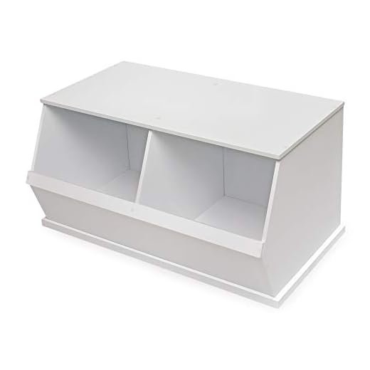 Stackable Wooden 2 Bin Open Storage Toy Organizing Cubby